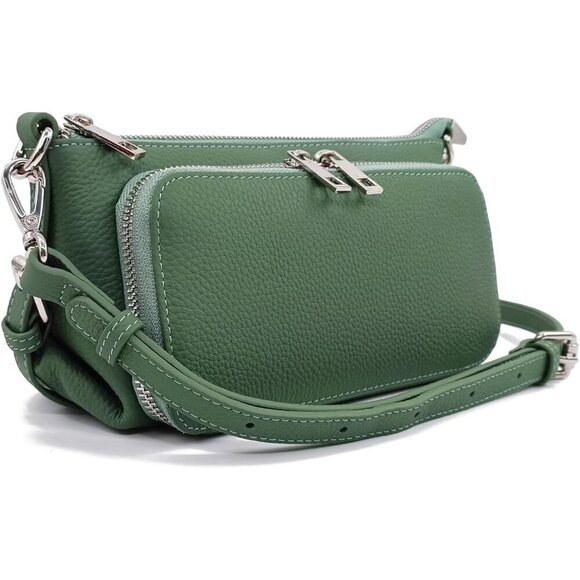 Handbags - Genuine Leather Crossbody Bag Women Compact Purse Shoulder Hand Strap